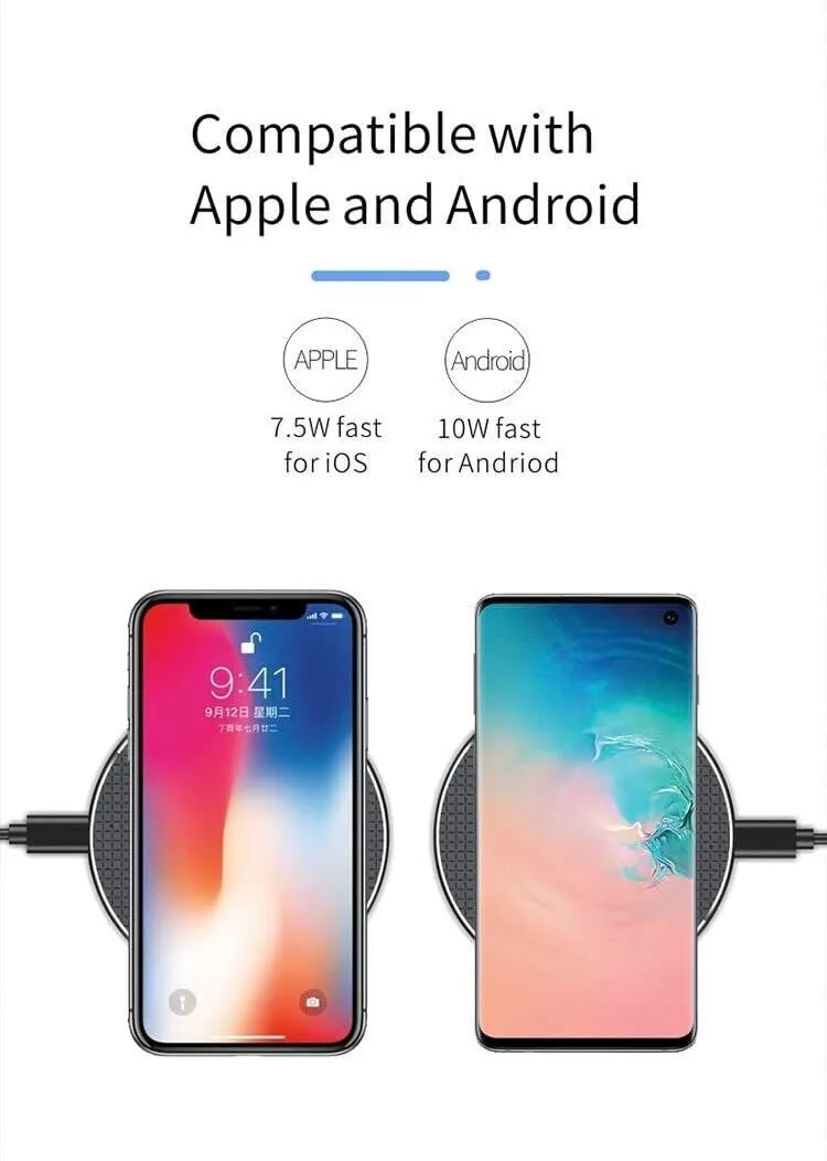 Wireless Charger | Fast Charging Pad with LED Indicators | 15W Qi-Compatible