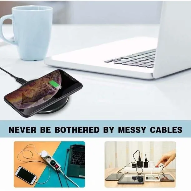 Wireless Charger | Fast Charging Pad with LED Indicators | 15W Qi-Compatible