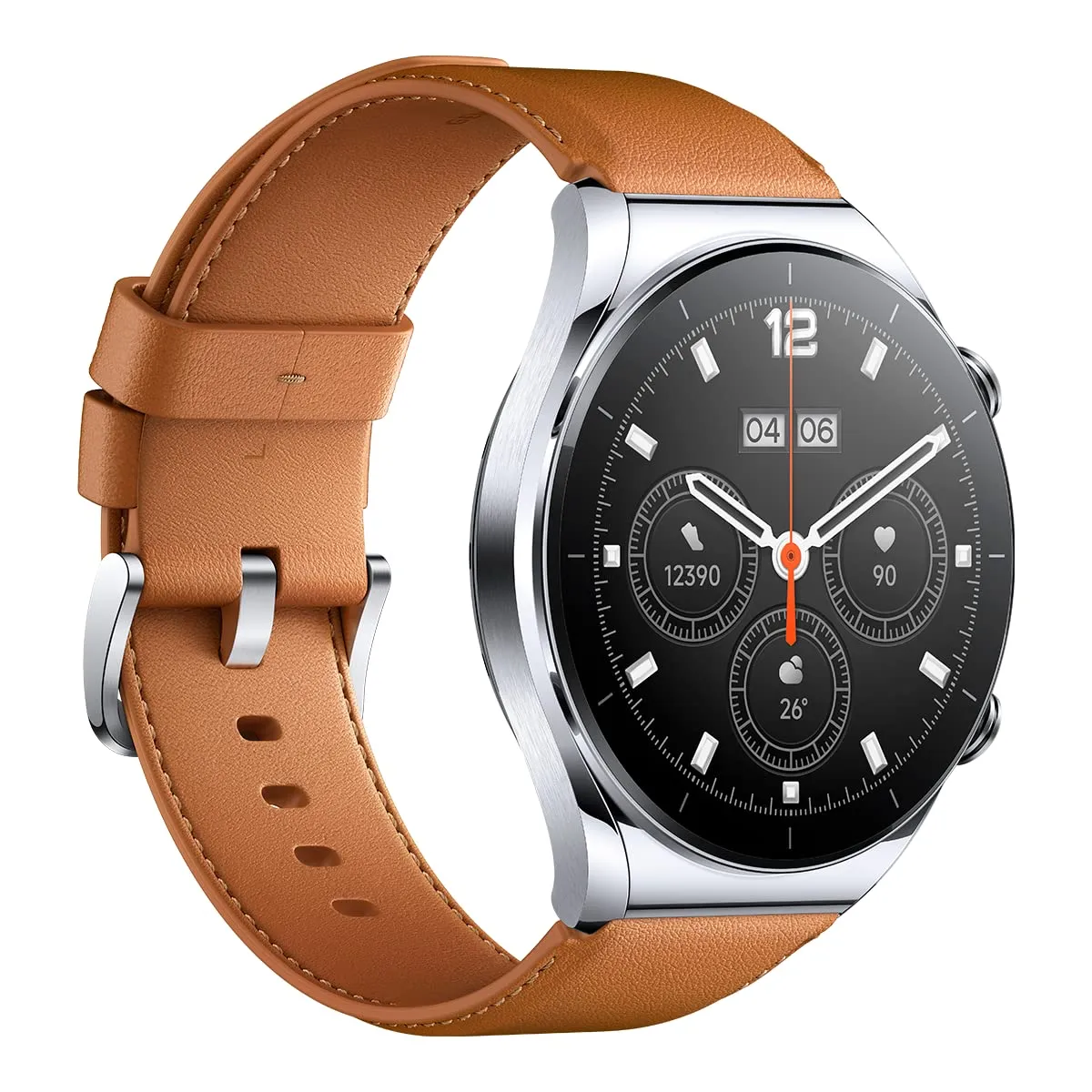 Xiaomi Watch S1, Sapphire Glass, Stainless Steel Case, 1.43" AMOLED Display, Dual-Band GPS, Leather Strap, Bluetooth Phone Call, 117 Fitness Modes, Wireless Charging, Silver