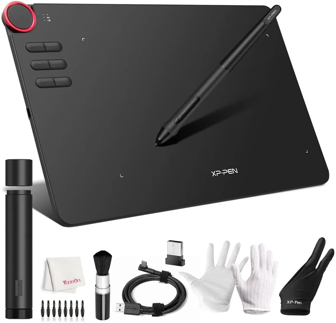 XP-PEN Deco 03 Drawing Tablet, 8091 Level Pen Stylus, Battery-Free, 2.4G Wireless Connectivity, Shortcut Dial, Programmable Buttons, Works with Windows 11/10/8/7, Mac OS, Chromebook