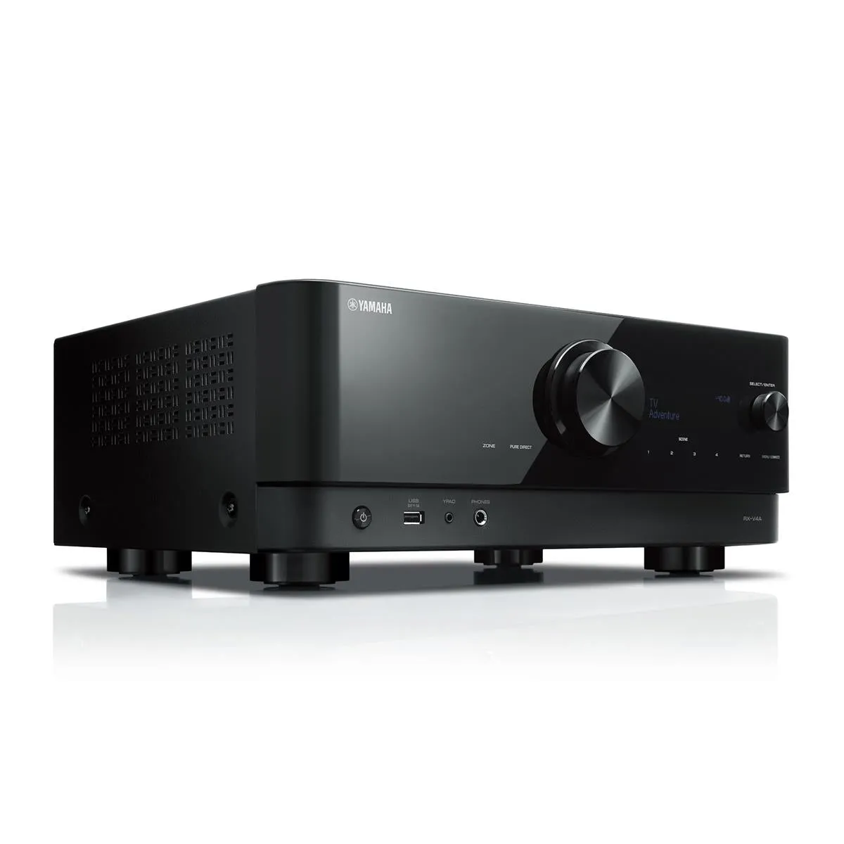 Yamaha RX-V4 5.2-Channel AV Receiver with 6-Outlet Surge Protector and 8K-10K 48Gbps HDMI Cable - 4.92 ft. (1.5m)