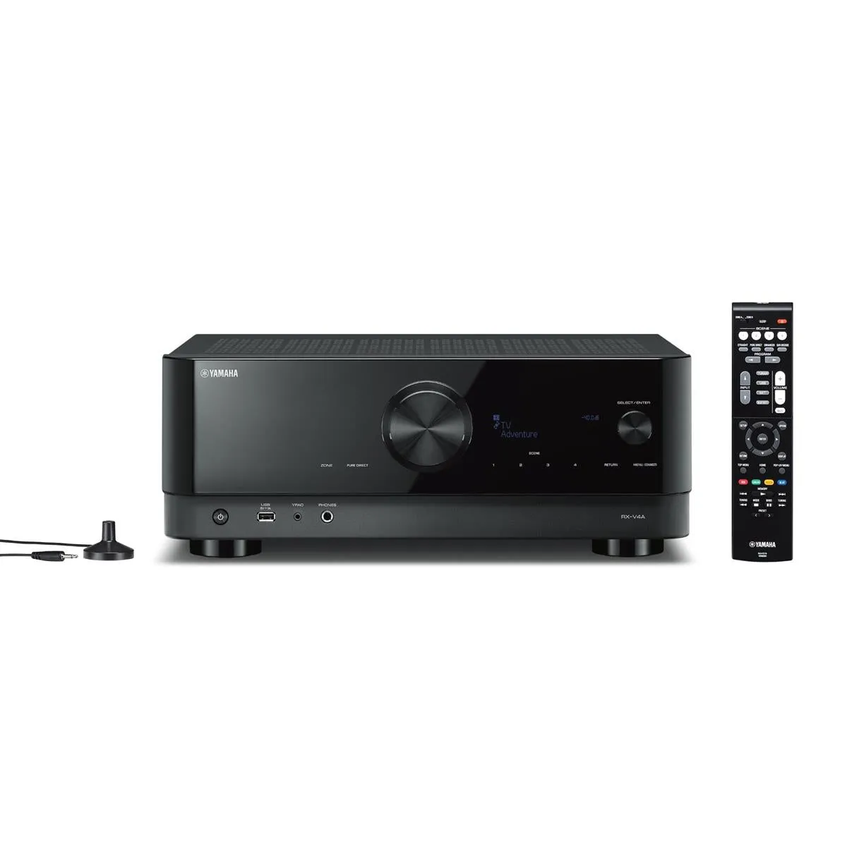Yamaha RX-V4 5.2-Channel AV Receiver with 6-Outlet Surge Protector and 8K-10K 48Gbps HDMI Cable - 4.92 ft. (1.5m)
