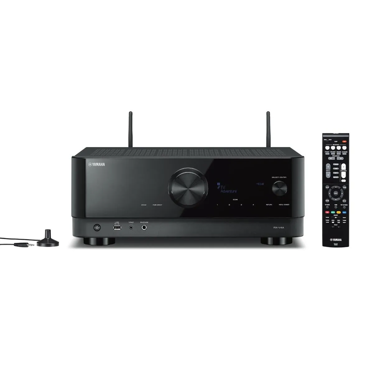 Yamaha RX-V4 5.2-Channel AV Receiver with 6-Outlet Surge Protector and 8K-10K 48Gbps HDMI Cable - 4.92 ft. (1.5m)