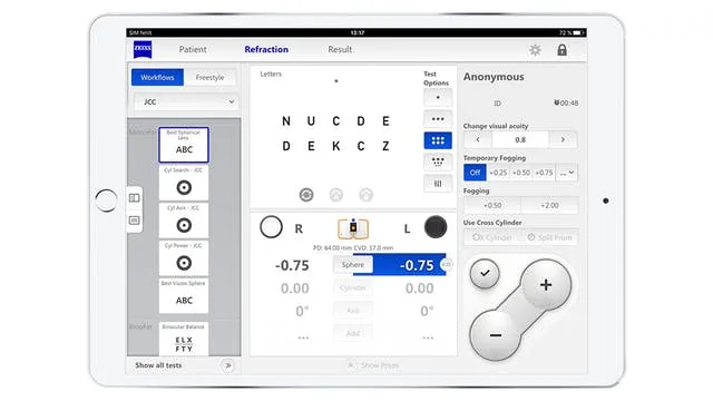 Zeiss VISUPHOR 500 and VISUSCREEN 100 Visual Acuity Chart and digital phoropter w/ ipad