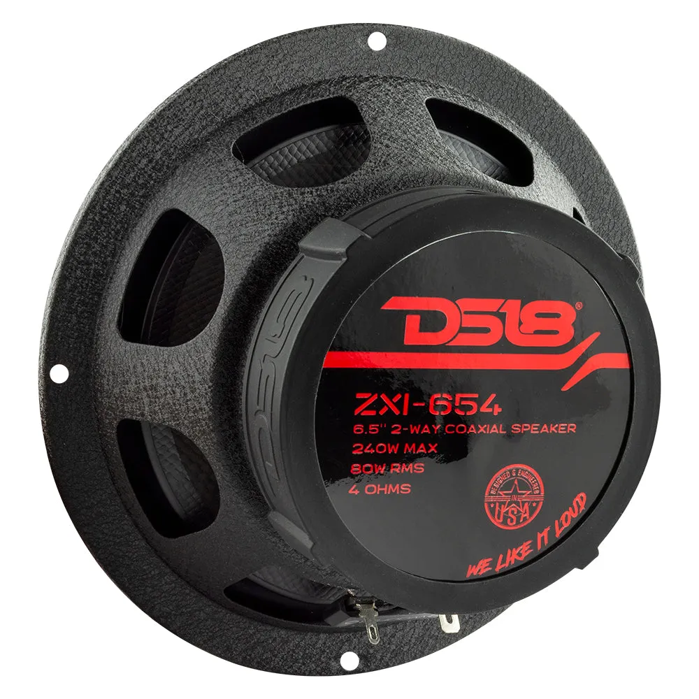 ZXI 6.5" 2-Way Coaxial Speakers with Kevlar Cone 80 Watts Rms 4-Ohm